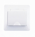 Розетка с крышкой 1-ая с/у с з/к Schneider Electric Glossa 250V 16A белый