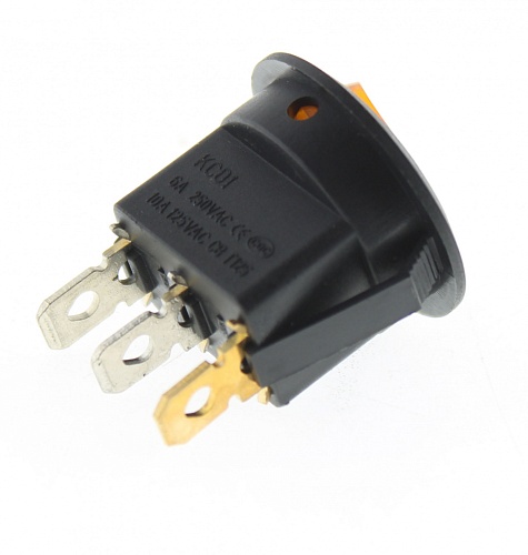 Переключатель клавишный KCD1-202/N on-off желтый