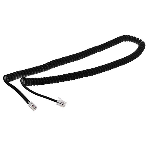 Шнур витой телефонный 4P4C 2м (черный)