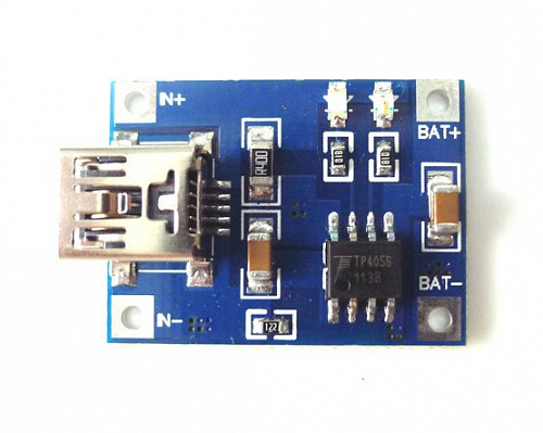 Модуль заряда Li-Ion АКБ на базе TP4056 miniUSB (5В 1А) для Arduino  