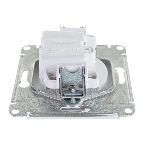 Розетка AtlasDesign с/у 1-ая без з/к без шторок IP20 16А ATN000141 БЕЛЫЙ