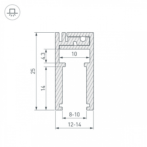 Профиль для стекла KLUS-GLASS-810-2000 ANOD