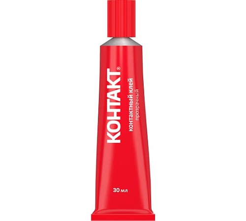 Клей универсальный "КОНТАКТ" прозрачный, 30мл шоу-бокс