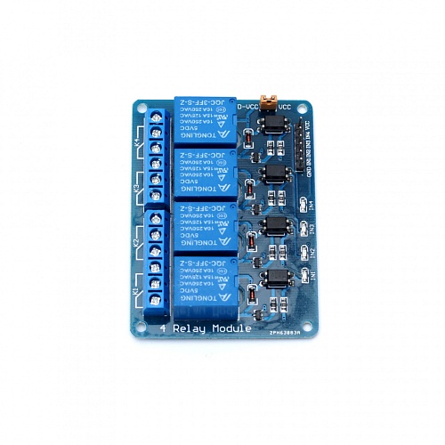 Модуль реле 4 канала (5В, 10А) для Arduino  
