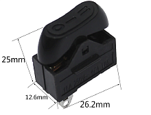 Переключатель клавишный KCD15-103 on-off-on черный 