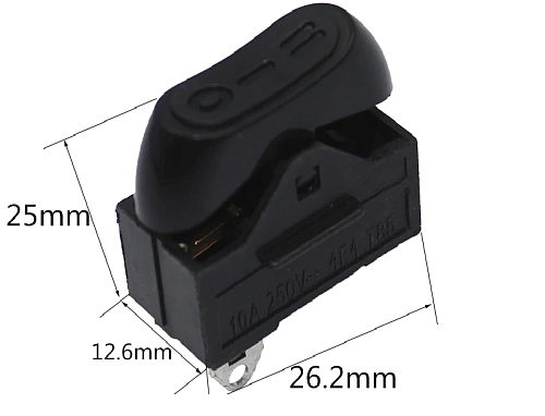 Переключатель клавишный KCD15-103 on-off-on черный 