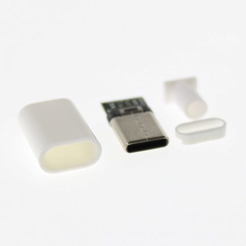 USB3.1 TYPE-C штекер на кабель ( белый), Разъём