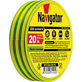 Изолента ПВХ 19x0.18мм, 20м Navigator (желто-зеленая) NIT-A19-20/YG