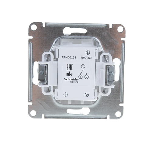 Переключатель проходной AtlasDesign c/у 1-кл IP20 10А механизм ATN000161 БЕЛЫЙ