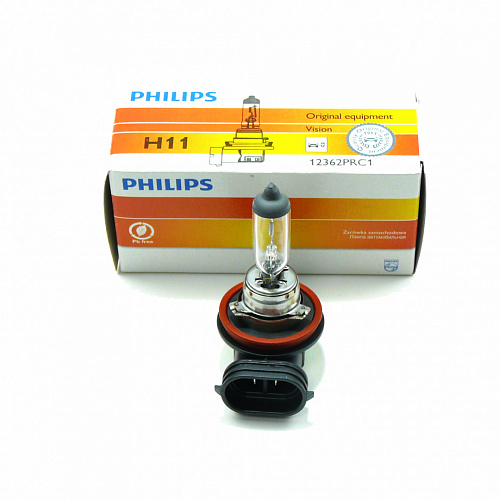 Галогенная лампа головного света H11 Philips Vision+30% 3200K 12V 55W PGJ19-2 12362PRC1