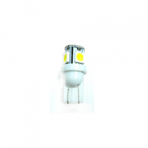Светодиодная лампа T10 (W5W) 12V 5050 5 SMD LED White 
