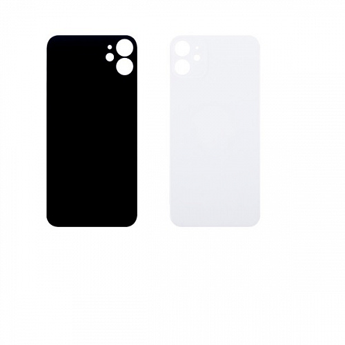 Задняя крышка для iPhone 11 (A2221) Белый (стекло, широкий вырез под камеру, логотип)