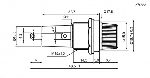 Держатель предохранителя ZH255 (F-507) 6x30 на корпус