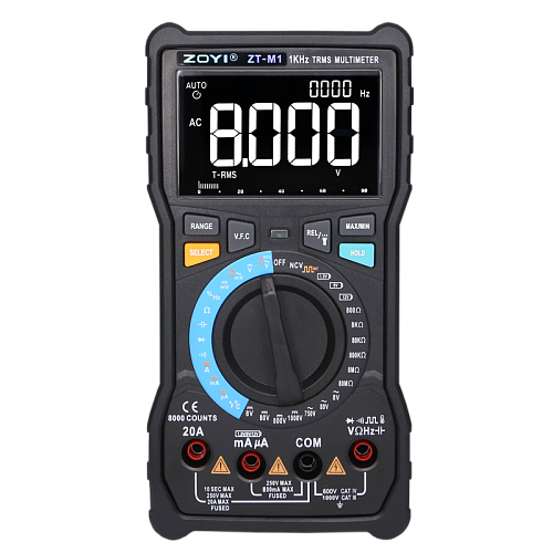 Мультиметр ZOYI ZT-M1. T-RMS, инверсный дисплей