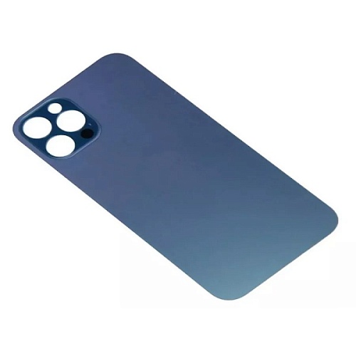 Задняя крышка для iPhone 12 Pro (A2407) Синий (стекло, широкий вырез под камеру, логотип)