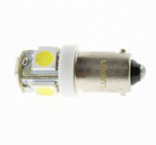 Светодиодная лампа T4W (BA9s) 12V 5050 5 SMD LED White Lumen