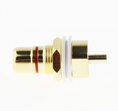 RCA гнездо на панель N1033 (GOLD) красный, Разъём