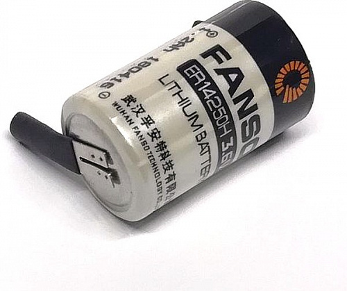 Батарейка FANSO ER14250H/T (Li, SOCL2, 3,6V, 1200mA) плоские радиальные выводы