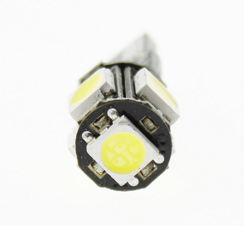 Светодиодная лампа T10 (W5W) 12V 5050 5 SMD LED Canbus White Lumen