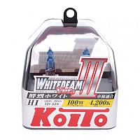 Галогенная лампа головного света H1 Koito WhiteBeam III 12V 55W P14.5s P0751W 2шт 