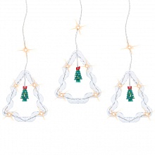 Гирлянда "бахрома елки и фигурки (елки)" Navigator NGF-D034-01 WW 3*0.6м IP20