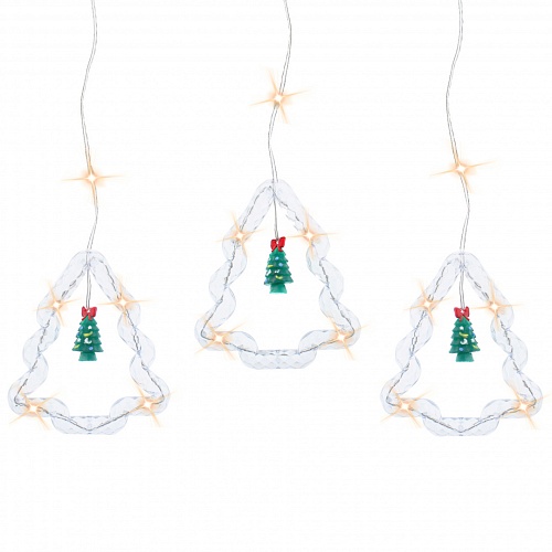 Гирлянда "бахрома елки и фигурки (елки)" Navigator NGF-D034-01 WW 3*0.6м IP20