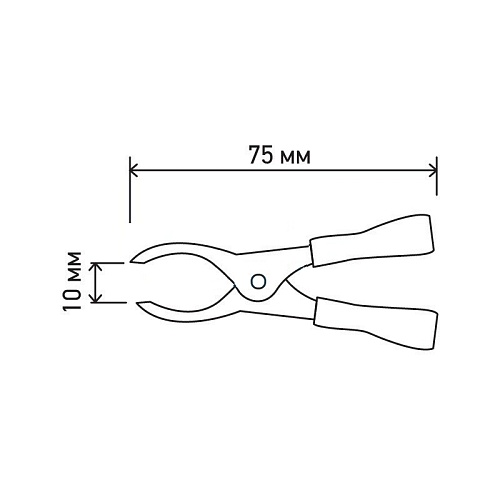 Зажим "Крокодил"  15А, 75мм (красный), Зажим "Крокодил"  15А, 75мм (красный)