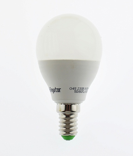 Лампа "шар" Navigator NLL-G45-8.5-230-6.5K-E14 (аналог лампы накаливания 75Вт, холодный белый)