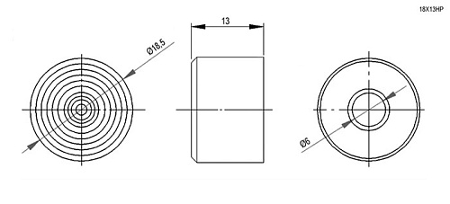 Ручка приборная Ручка приборная 18X13HP  6,0мм