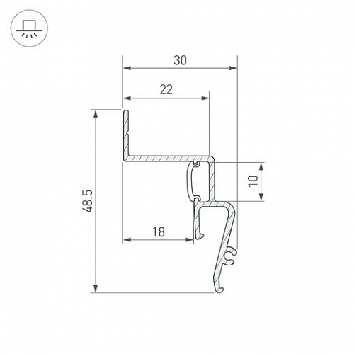 Профиль STRETCH-SHADOW-2000 WHITE (A2-CONTOUR-PRO) (Arlight, Алюминий)