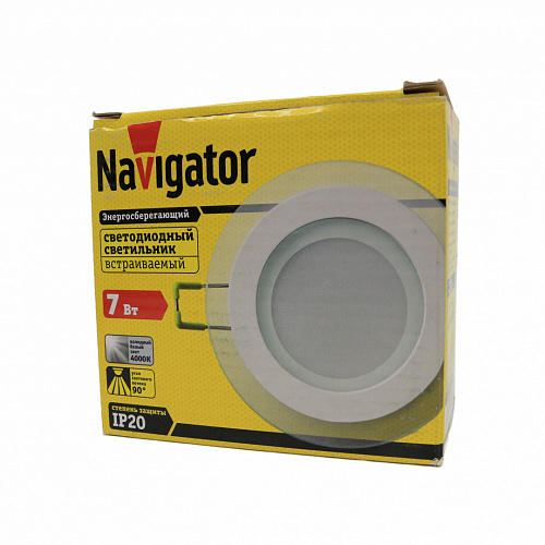Светильник Navigator NDL-RP3-7W-840-WH-LED круг, стекло 1 Потертости на корпусе