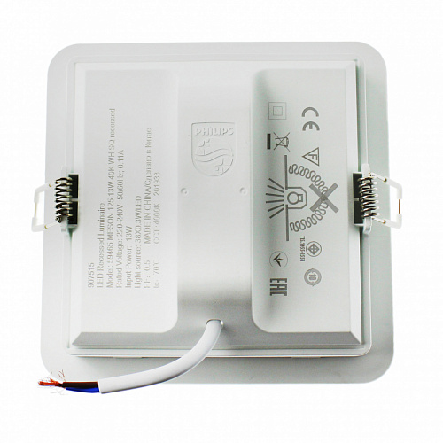 Светильник квадратный Philips 59465 MESON 125 13W WH SQ recessed (13Вт, 960Лм, 4К)