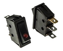 Переключатель клавишный KCD3-101EN-B/3P on-off черный