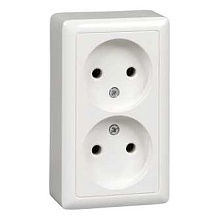 Розетка с изоляционной пластиной 2-ая о/у без з/к Schneider Electric ХИТ 250V 16A белый