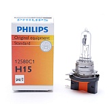 Галогенная лампа головного света H15 Philips Standart 3200K 12V 15/55W PGJ23T-1 12580C1