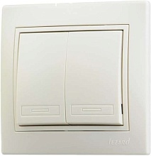 Выключатель Lezard Mira с/у 2-кл 250V 10А бежевый