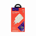 Сетевой адаптер HOCO C80A PD + QC 3.0/ 2 USB: Type-A + Type-C/ Выход: 5V_9V_12V, 20W/ White