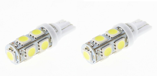 Светодиодные лампы T10 (W5W) 24V 5050 9 SMD LED White Lumen 2шт