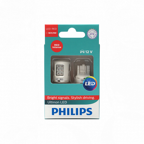 W21/5W Philips Ultinon LED Red 12V 11066 ULRX2   