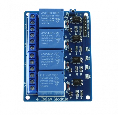 Модуль реле 4 канала (12В, 10А) для Arduino