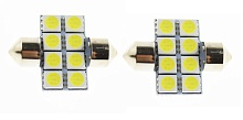 Светодиодные лампы C5W (T11x31) 12V 5050 8 SMD LED White Lumen 2шт