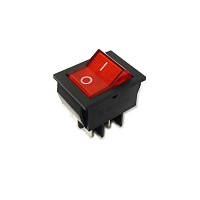 Переключатель клавишный IRS-201-2B3 (красный) ON-OFF (15A 250VAC) DPST 4P