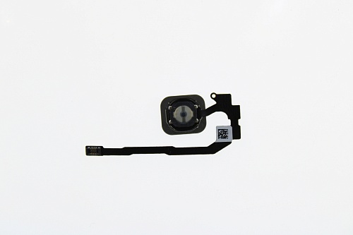 Шлейф кнопки HOME для iPhone 5s с толкателем + сканер отпечатка (черный)