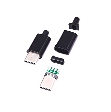 USB3.1 TYPE-C штекер на кабель ( чёрный), Разъём