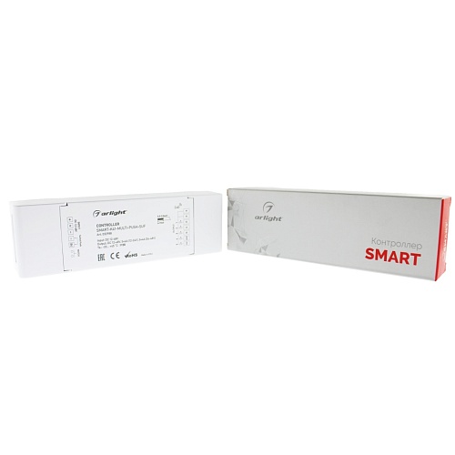 Контроллер SMART-K41-MULTI-PUSH-SUF (MIX/RGB/RGB-MIX, 12-48V, 5x6A, 360-960W, 2.4G)