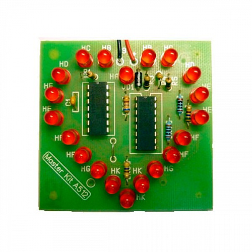 NS073 набор для пайки - маленькое сердце на светодиодах 