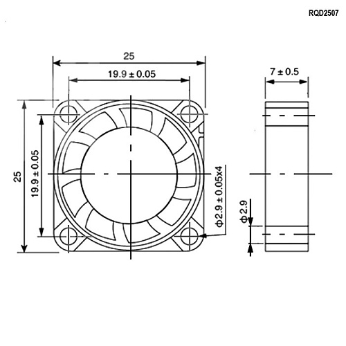 Вентилятор Tidar RQD 2507MS 25x25x07мм 5V