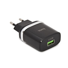 Зарядное устройство Hoco C12Q, QC3.0, 3А, черный, USB-A