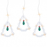 Гирлянда "бахрома елки и фигурки (елки)" Navigator NGF-D034-01 WW 3*0.6м IP20