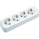 Колодка для сетевых удлинителей Navigator NCA-BL01-04-E-WH 4гн с/з АБС пластик белая